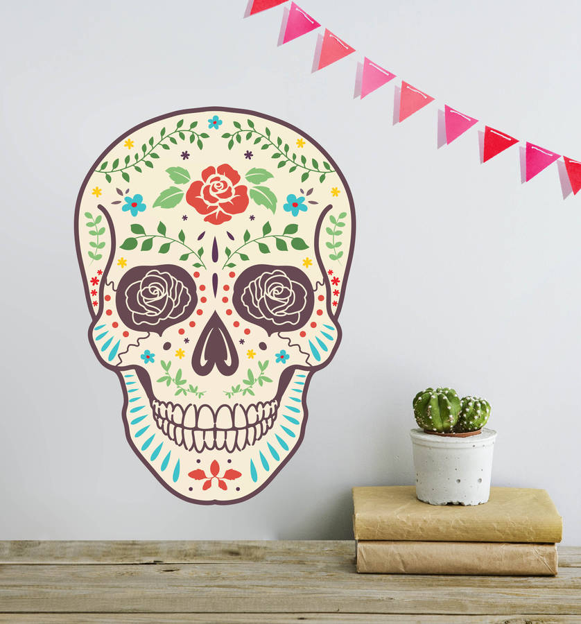 B209 Day Of The Dead Colourful Wall Stickers Vinyl Sticker