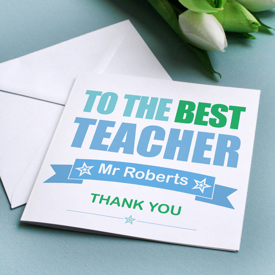 personalised best teacher thank you card by a type of design ...