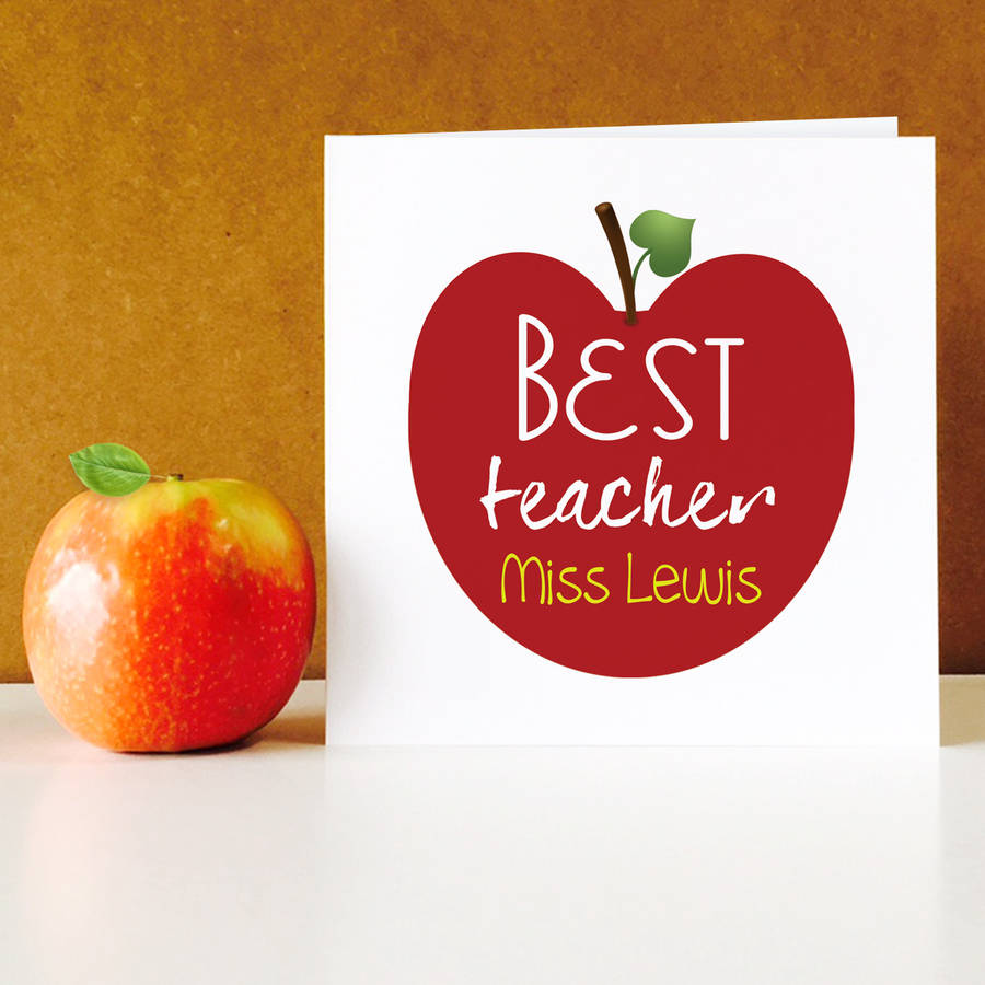 Personalised Best Teacher Apple Card By A Type Of Design ...