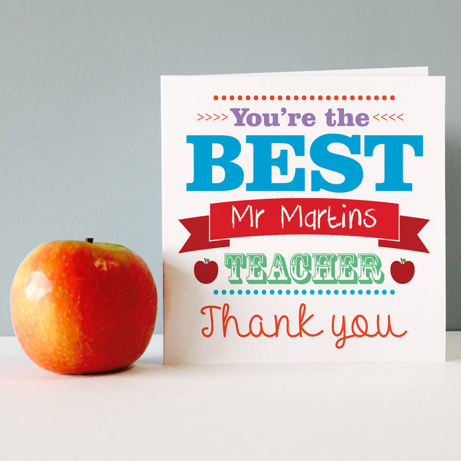 personalised best teacher card by a type of design | notonthehighstreet.com