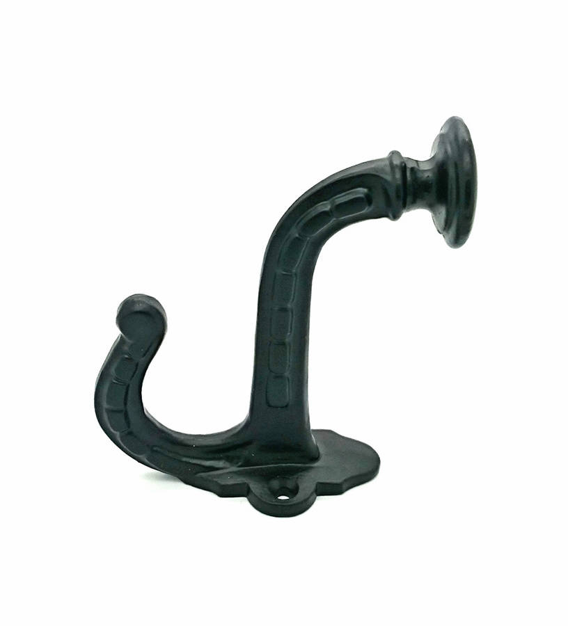 ornate cast iron hat and coat hook black by g decor
