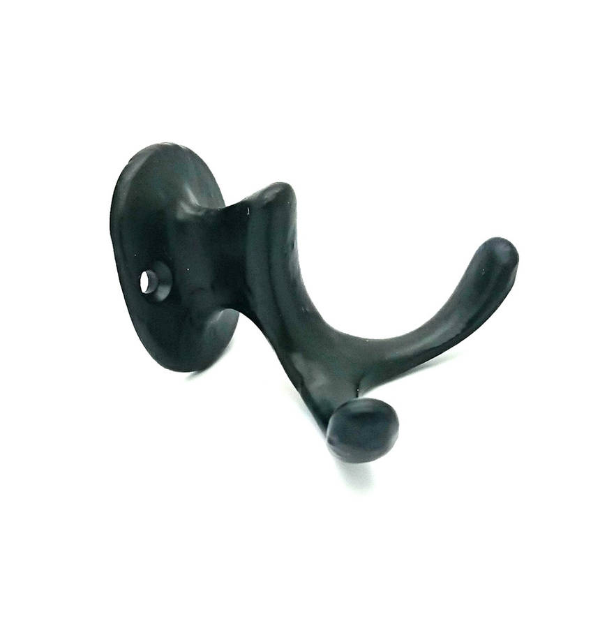 double robe cast iron coat hook black by g decor | notonthehighstreet.com