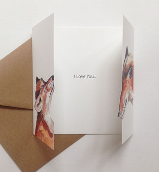 'I Love You' Fox Illustration Greeting Card, 2 of 2