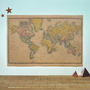 World Map Vintage Style Poster, thumbnail 1 of 2
