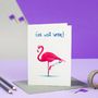 'Get Well Soon!' Illustrated Flamingo Card, thumbnail 1 of 2
