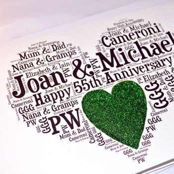 Personalised 50th Wedding Anniversary Love Sparkle Card, 10 of 11