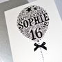 16th Happy Birthday Balloon Sparkle Card, thumbnail 11 of 12