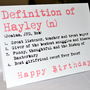 Personalised Definition Birthday Card, thumbnail 4 of 12