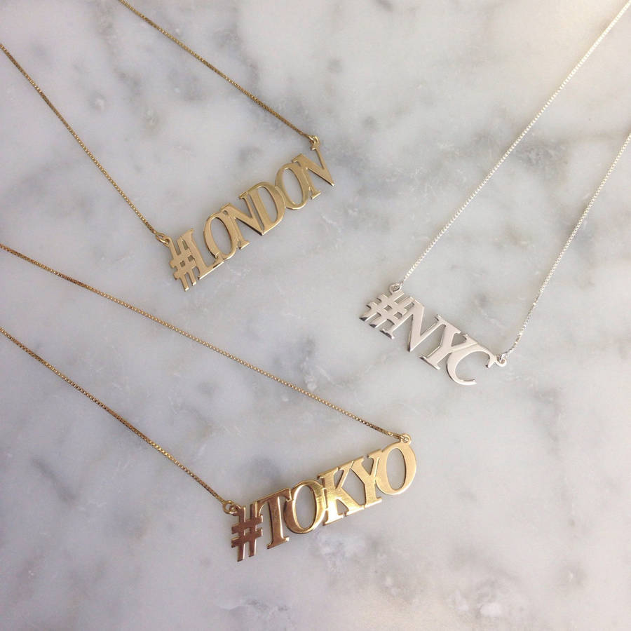 Personalised Hashtag Necklace By Anna Lou of London