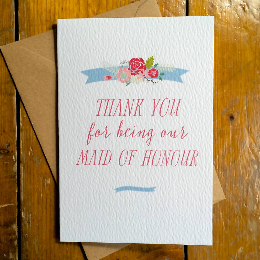 Personalised Ribbon Thank You Bridesmaid Card By Arbee ...