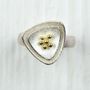 Silver And 18ct Gold Cluster Ring, thumbnail 2 of 4