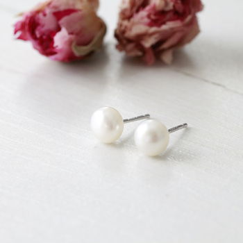 Sterling Silver Freshwater Pearl Ear Studs, 4 of 5