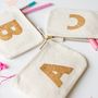 Canvas Glitter Initial Pouch, thumbnail 5 of 8