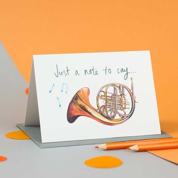 'Just A Note To Say' Illustrated Instruments Card, 2 of 5