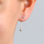 Sterling Silver Bar And Ball Two Part Stud Earrings, thumbnail 2 of 4