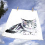 Inky Kitten Tea Towel, thumbnail 5 of 6