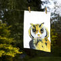 Inky Owl Tea Towel, thumbnail 4 of 6