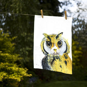 Inky Owl Tea Towel, 4 of 6