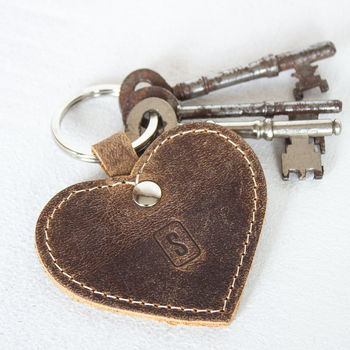Personalised Leather Heart Keyring, 3 of 11