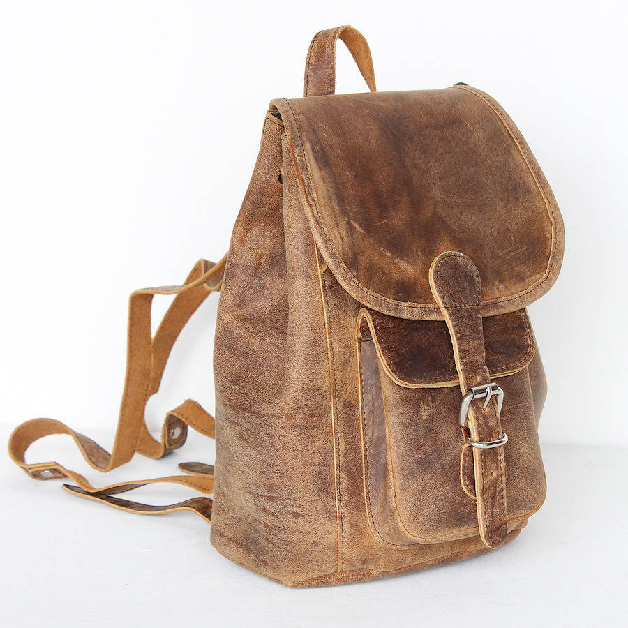 boho leather backpack by scaramanga | notonthehighstreet.com