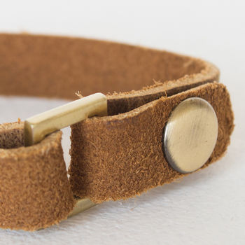 Personalised Leather And Brass Bracelet, 4 of 7