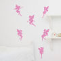 Pack Of Six Magical Fairies Wall Stickers, thumbnail 1 of 4