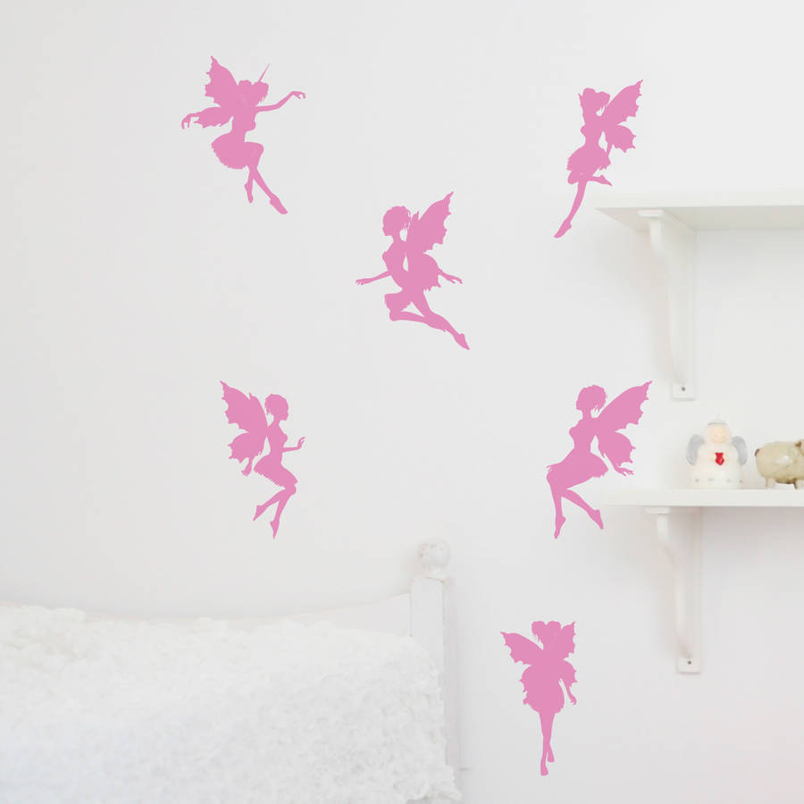 Pack Of Six Magical Fairies Wall Stickers, 1 of 4