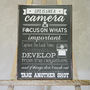 'Life Is Like A Camera' Quote Poster, thumbnail 2 of 2