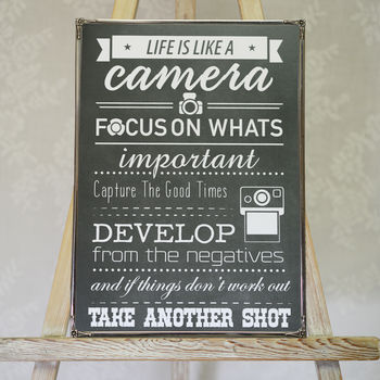 'Life Is Like A Camera' Quote Poster, 2 of 2