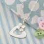 Personalised Porthleven Silver Heart And Flower Pendant, thumbnail 3 of 6