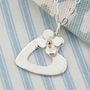 Personalised Porthleven Silver Heart And Flower Pendant, thumbnail 2 of 6
