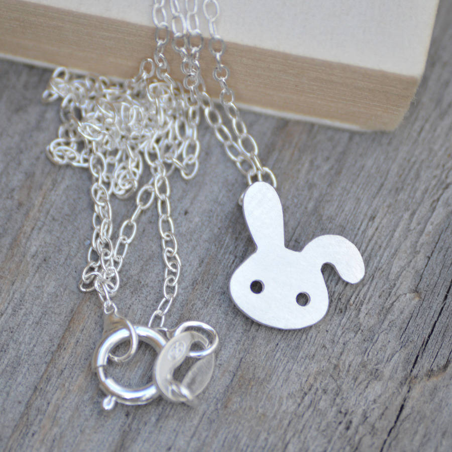 bunny rabbit necklace in sterling silver by huiyi tan ...