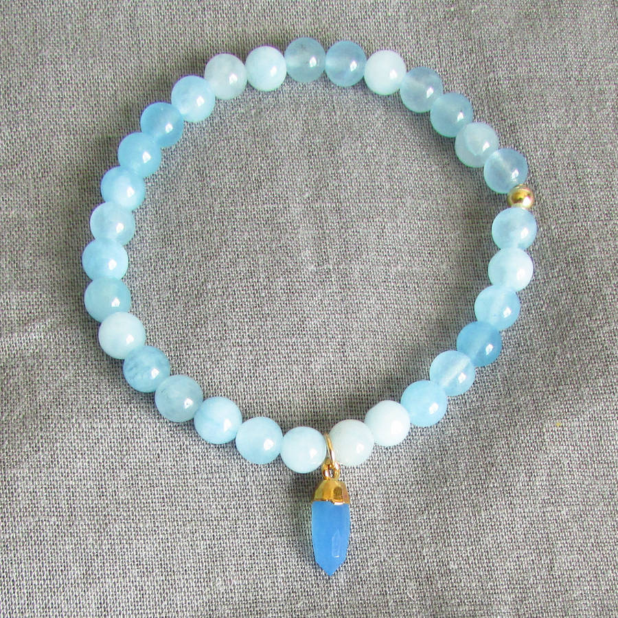 azure aqua jade gemstone bracelet by evy designs | notonthehighstreet.com