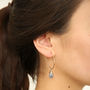 Labradorite Gemstone Hoop Earrings, thumbnail 2 of 5
