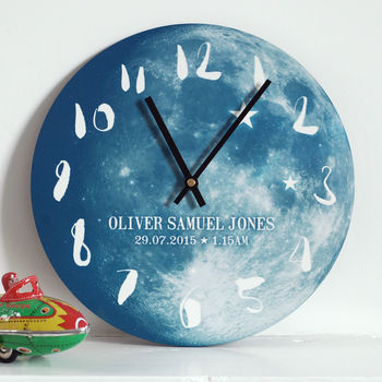Personalised New Baby Phase Of The Moon Clock, 2 of 7