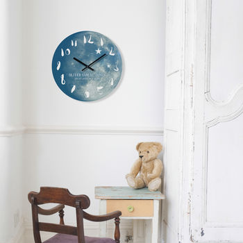 Personalised New Baby Phase Of The Moon Clock, 3 of 7