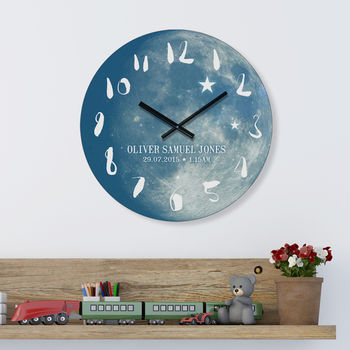 Personalised New Baby Phase Of The Moon Clock, 4 of 7