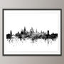 Oxford Skyline Cityscape Black And White, thumbnail 4 of 5