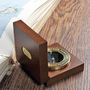 Personalised Brass Compass Paperweight With Wooden Box, thumbnail 2 of 3