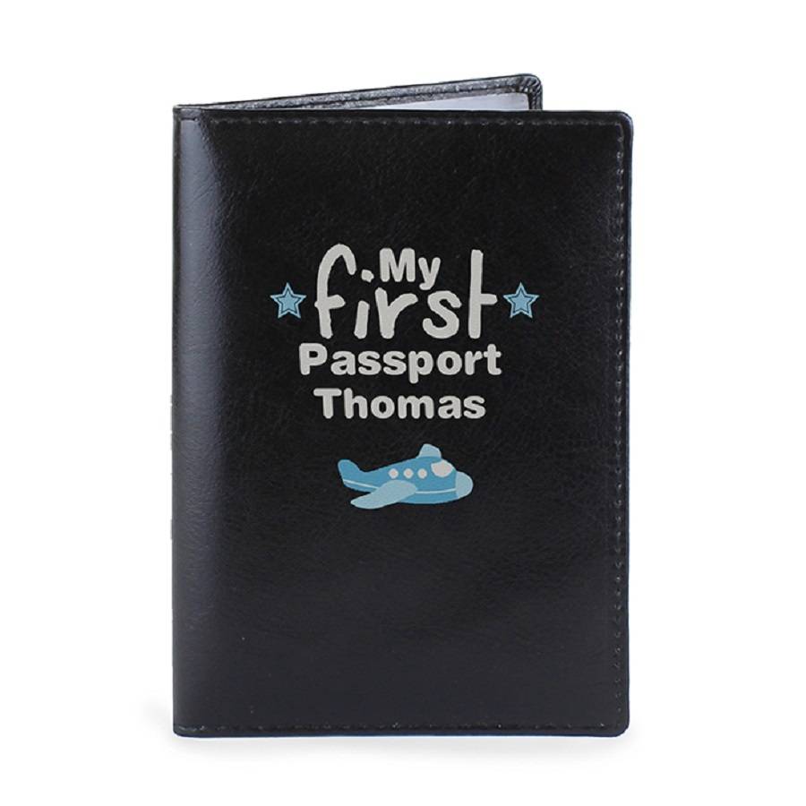 Sassy Bloom Personalised My First Black Passport Holder