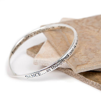 Dance And Sing Silver Plated Message Bangle, 4 of 4