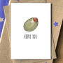 'Olive You' I Love You Funny Valentine's Card, thumbnail 1 of 3