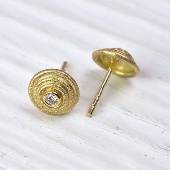 18ct Gold And Diamond Earrings, 2 of 3
