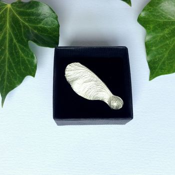 Sterling Silver Sycamore Seed Personalised Tie Pin, 4 of 4