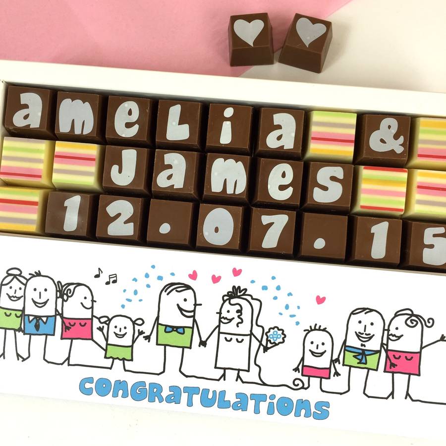 Wedding Box Of Personalised Chocolates By Cocoapod Chocolates
