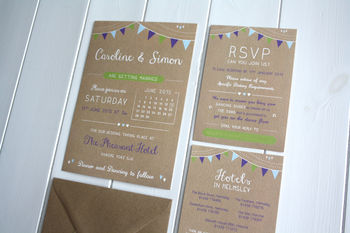 Bunting Wedding Invitation Bundle, 6 of 8