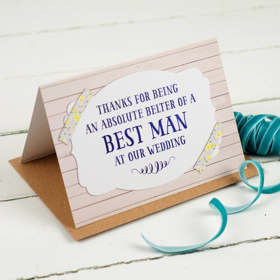 Thank You For Being My Best Man Wedding Card By Nina Thomas Studio Thank You For Being My Best Man Wedding Card