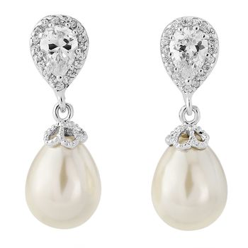 Selfridge Vintage Pearl And Crystal Earrings, 2 of 2