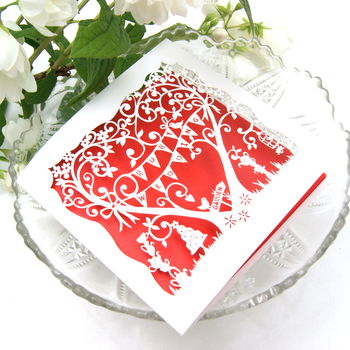 Ruby Wedding Anniversary Laser Cut Card, 3 of 4