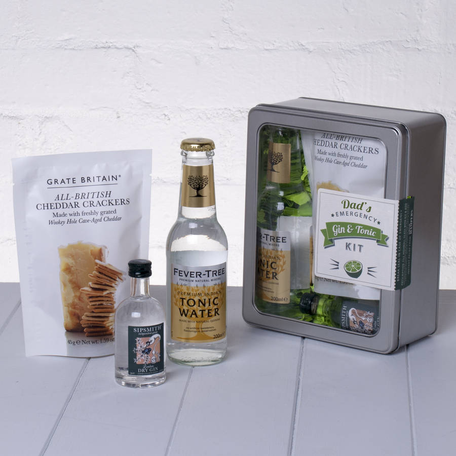 Image of Dad's Emergency Gin And Tonic Kit With Crackers